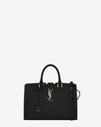 SAINT LAURENT Monogram Cabas D kleine monogram cabas tasche in schwarzem leder f