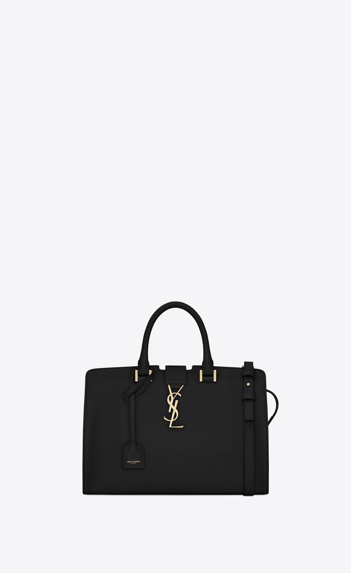 Saint Laurent Small Cabas Ysl Bag In Black Leather | YSL.com