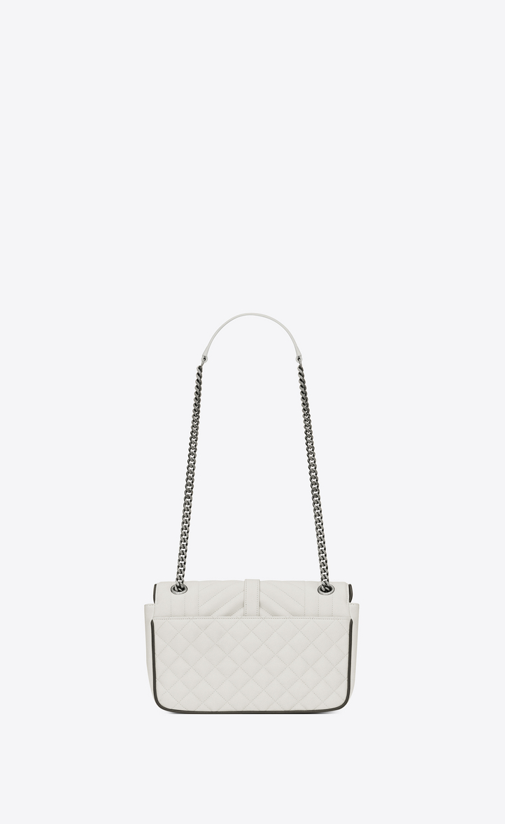 ‎Saint Laurent ‎Classic Medium Soft Envelope In Dove White And Black ...