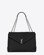 SAINT LAURENT Monogramme Loulou D ルル モノグラム・サンローラン チェーンバッグ(ラージ / ブラック / “Y”キルティングレザー) f