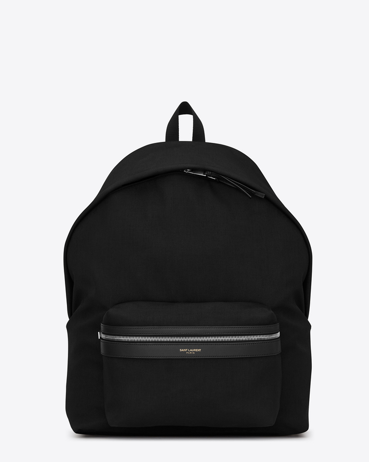 Saint Laurent Giant City Backpack In Black Canvas Nylon And Leather ...