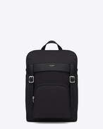 SAINT LAURENT Zaini con fibbie U zaino hunting nero in tela e pelle f