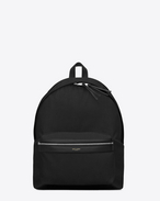 SAINT LAURENT Backpack U classic hunting backpack in black nylon canvas and leather f