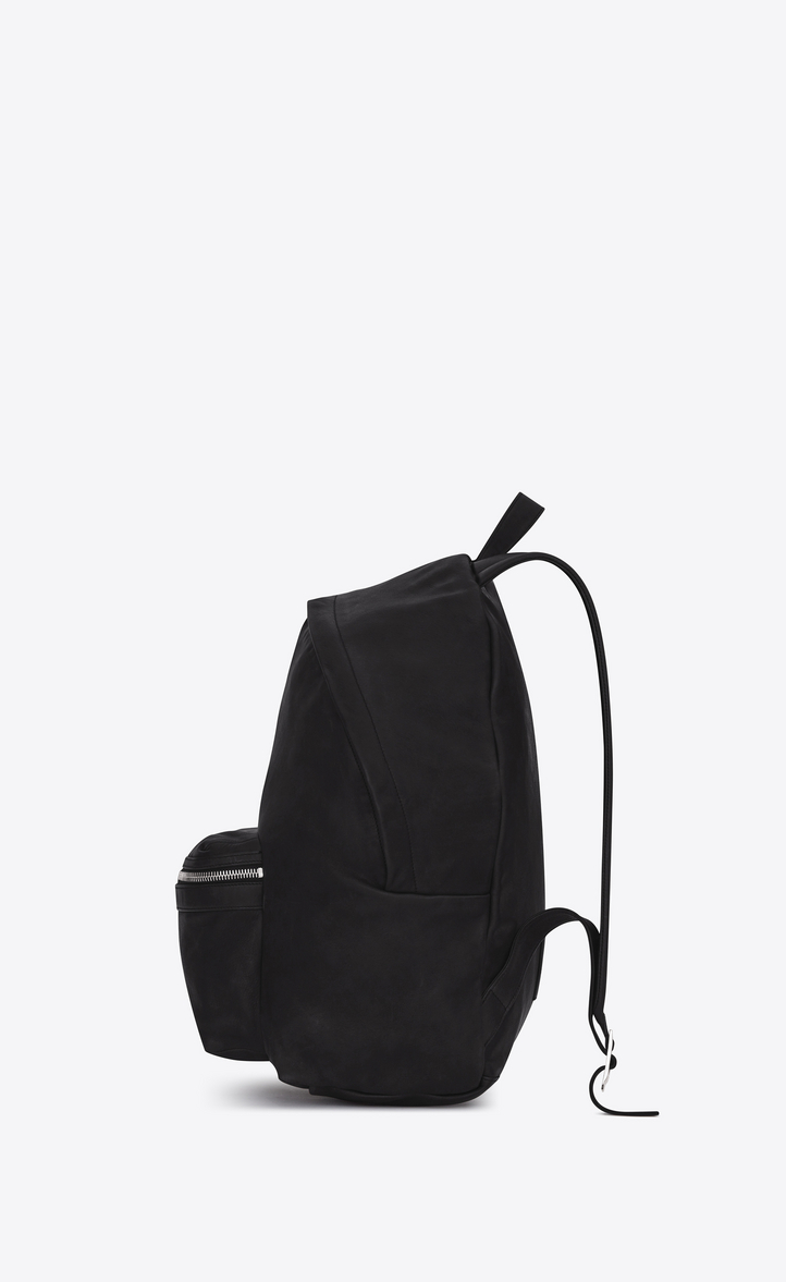 ‎Saint Laurent ‎City Backpack In Black Washed Leather ‎