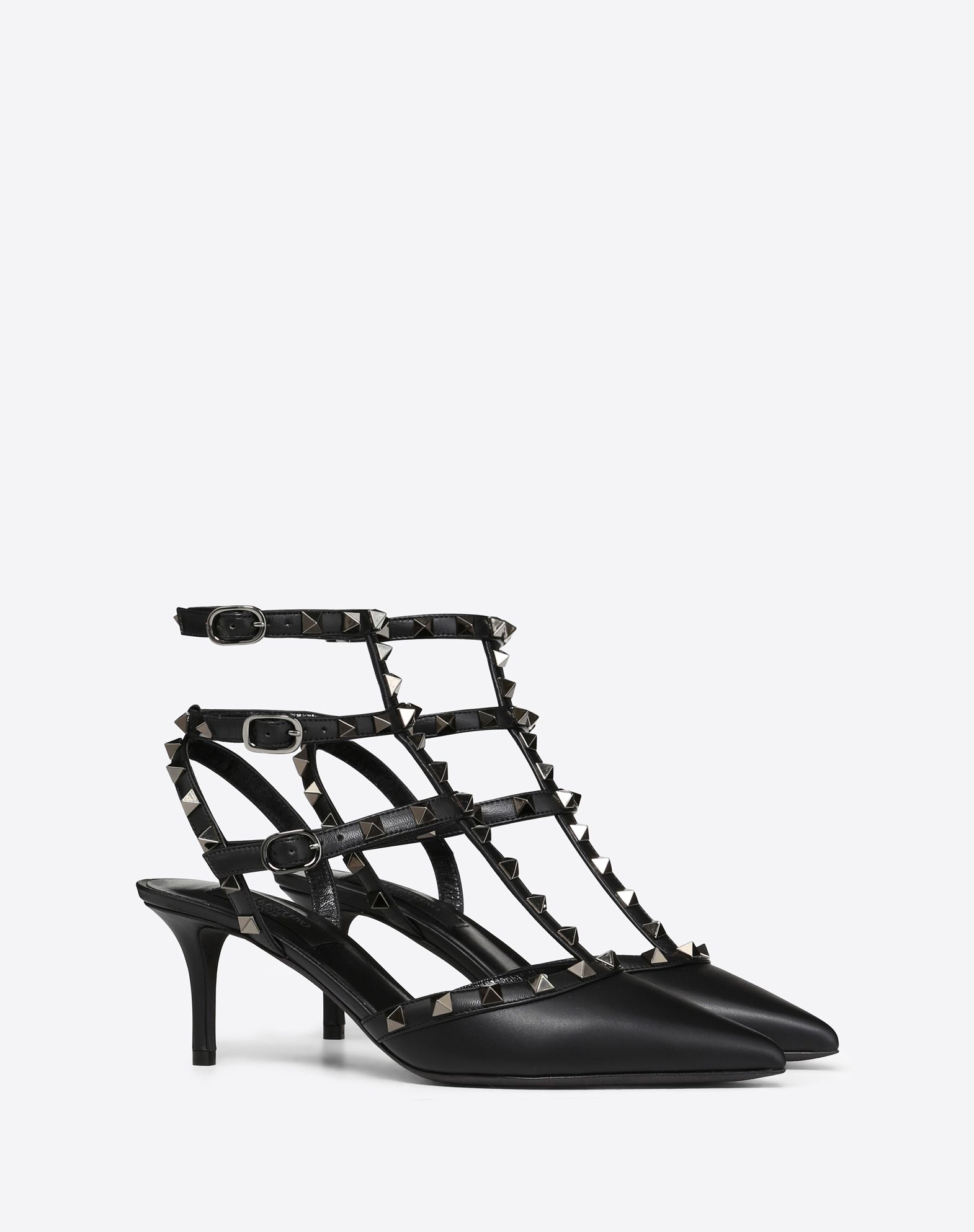 Rockstud Noir 65mm Ankle Strap Pump for Woman | Valentino Online Boutique