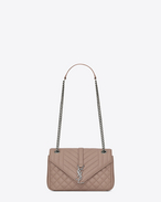 SAINT LAURENT Monogram envelope Bag D classic medium soft envelope in rose mixed matelassé leather f