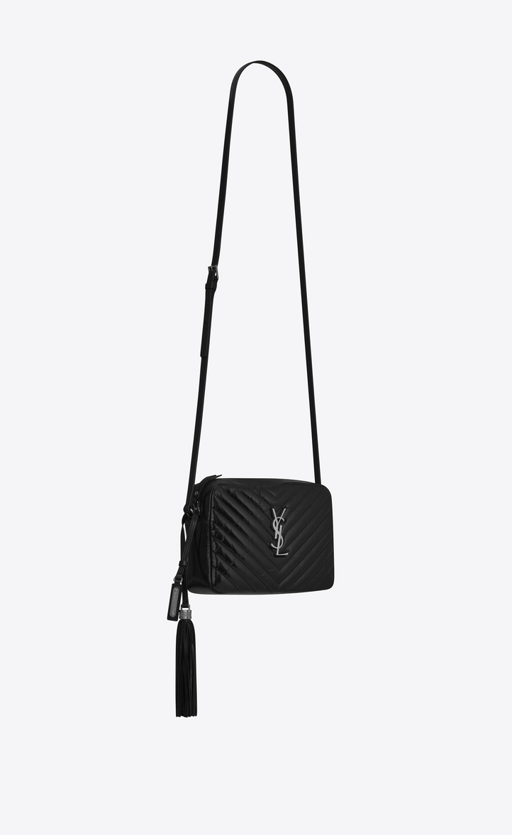 Saint Laurent Small Lou Camera Bag In Black Matelassé Leather | 0
