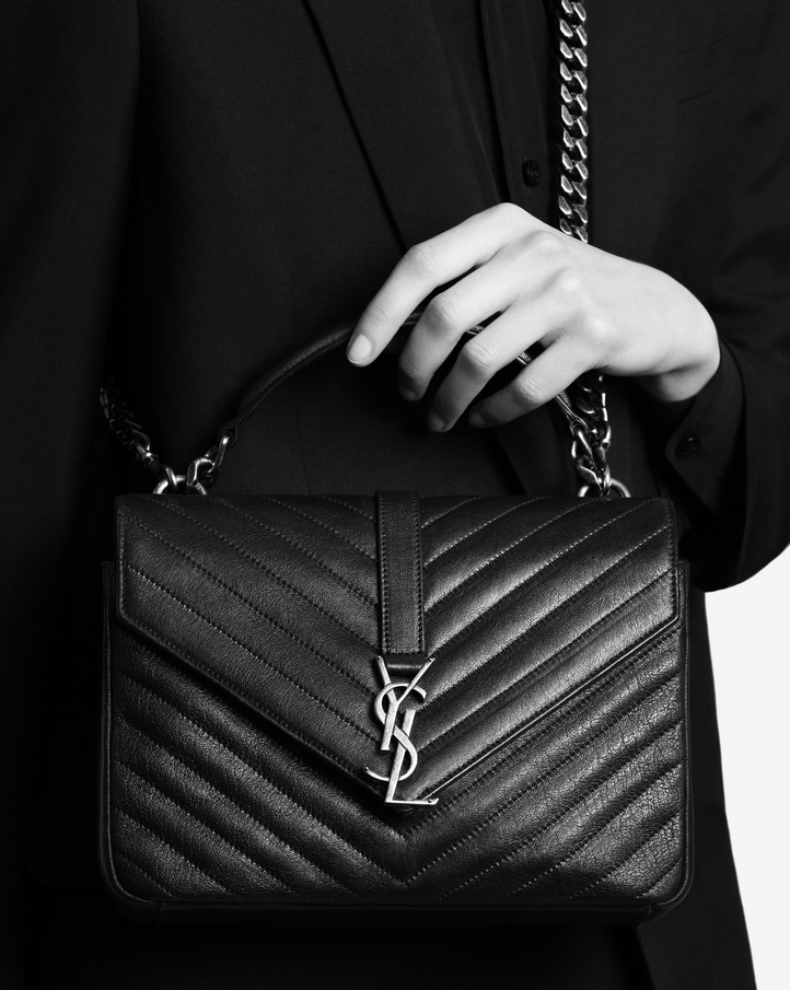 Saint Laurent Medium Collège Bag In Red Matelassé Leather | YSL.com