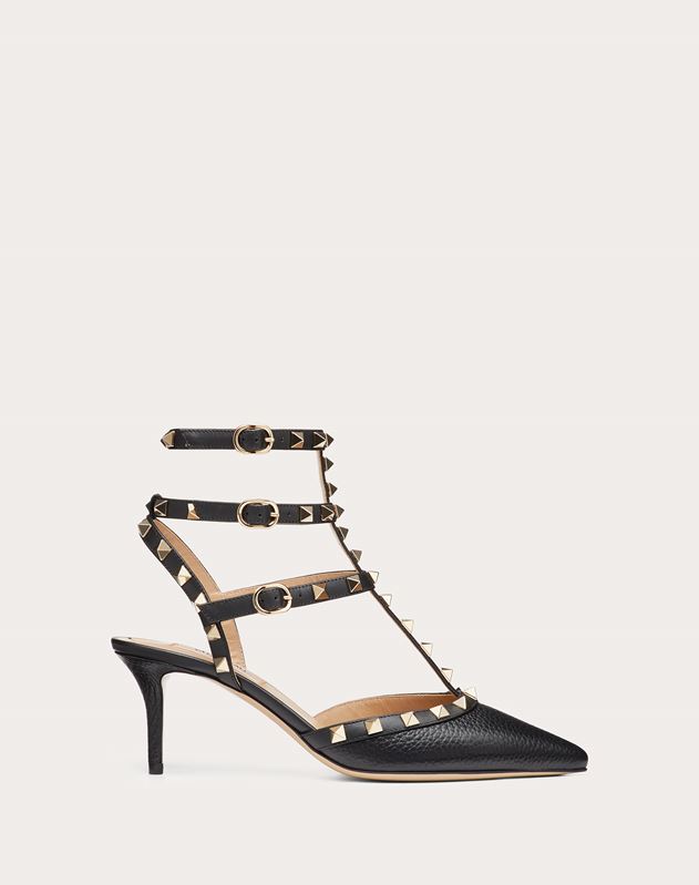 rockstud ankle strap pump with tonal studs 65 mm