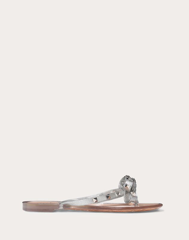 silver valentino flip flops