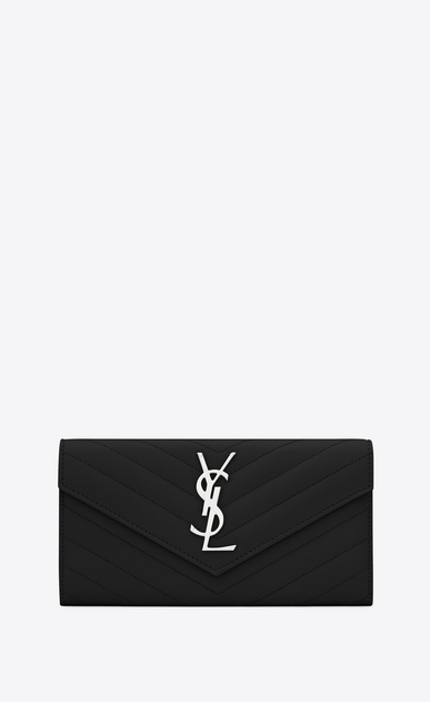 Monogram large flap wallet in grain de poudre embossed leather