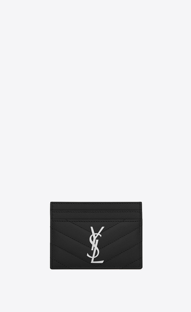 saint laurent leather card case on a chain