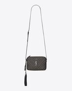 SAINT LAURENT Camera bag D Small LOU Camera Bag in Anthracite Matelassé Metallic Leather f