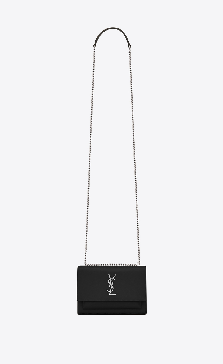 ‎Saint Laurent ‎SUNSET Chain Wallet In Black Leather ‎ | YSL.com