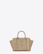 SAINT LAURENT MONOGRAMME TOTE D Baby DOWNTOWN Cabas YSL Bag in Dark Beige Leather and Crocodile Embossed Leather f