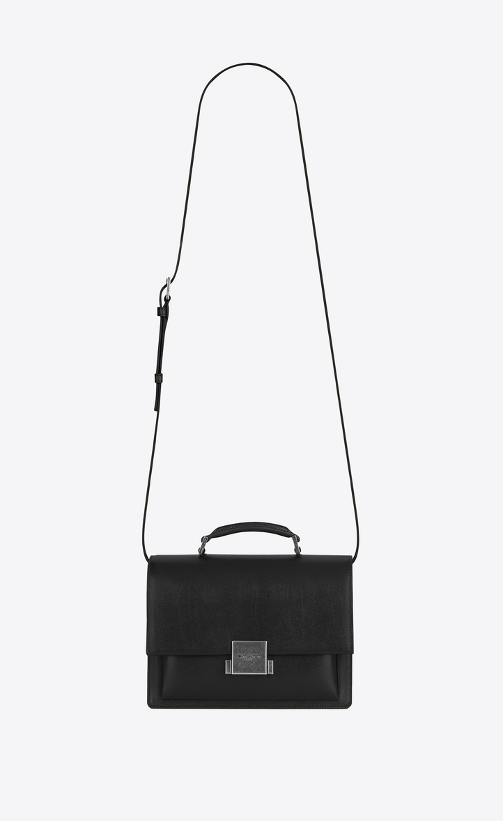Saint Lau Medium Bellechasse Bag In Black Medium Bellechasse Saint Lau Bag In Black Leather Front View