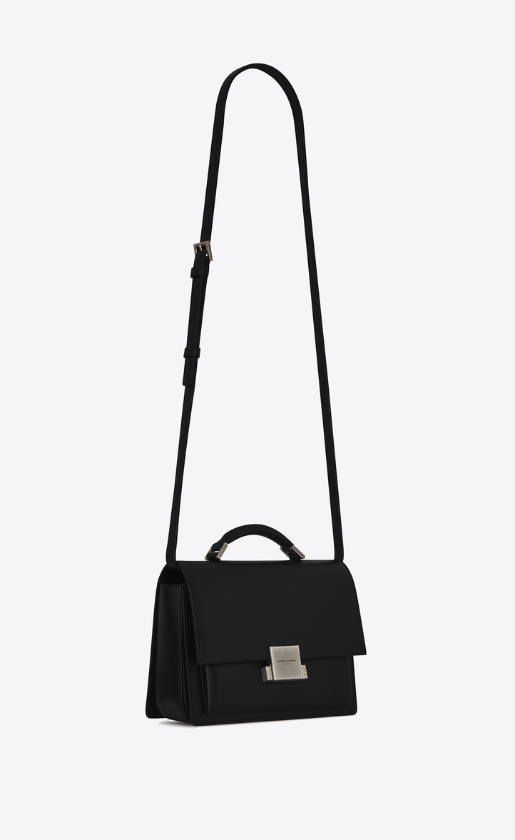 Saint Lau Medium Bellechasse Bag In Black Zoom Medium Bellechasse Saint Lau Bag In Black Leather Auxiliary View
