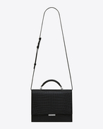 SAINT LAURENT Babylone D Bag Medium BABYLONE con manico nera in coccodrillo stampato f