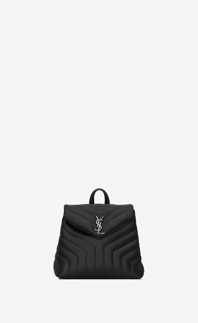 SAINT LAURENT Monogramme Loulou Woman Small LOULOU Backpack in Black "Y" Matelassé Leather a_V4