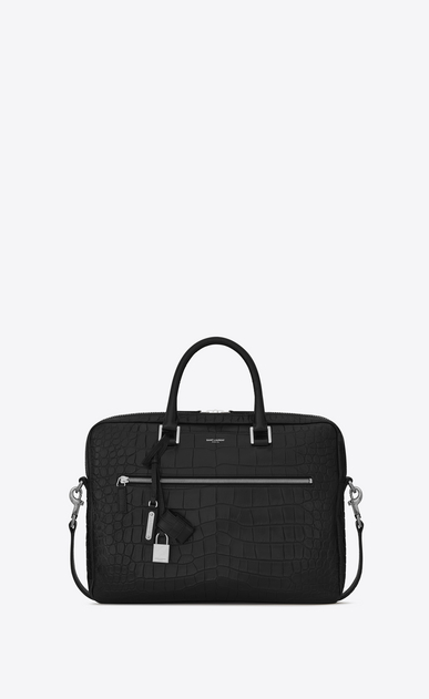 sac de jour briefcase in crocodile embossed leather