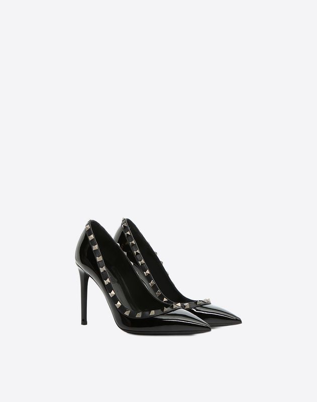 valentino black and white rockstud shoes