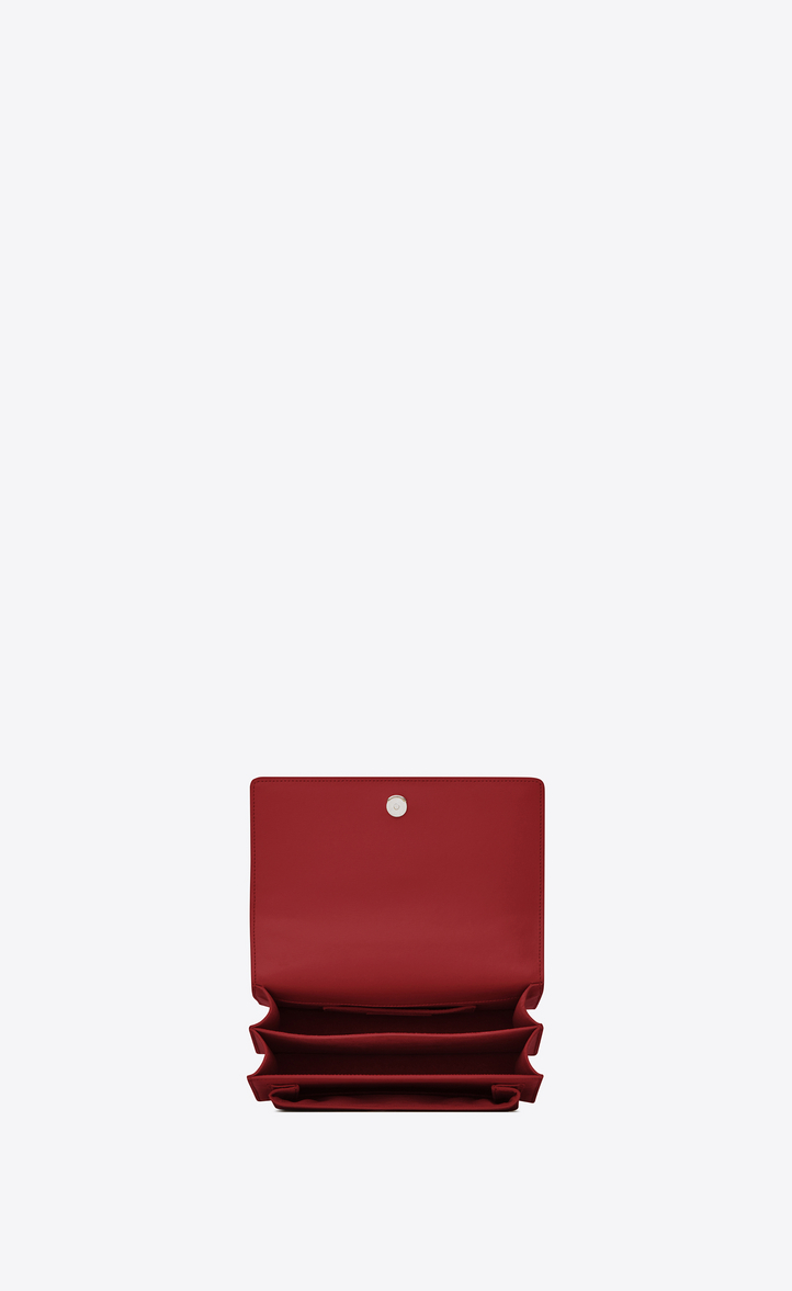 Saint Laurent Medium SUNSET Bag In Lipstick Red Leather | YSL.com