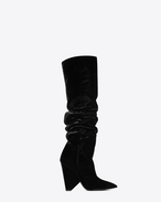 SAINT LAURENT Niki D Stivali NIKI 105 alla coscia neri in velluto f