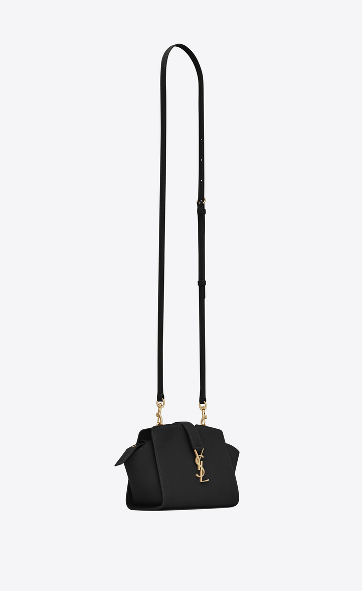 Saint Lau Toy Ysl Cabas Bag In Black Leather Zoom Toy Ysl Cabas Bag In Black Leather Another Angle View