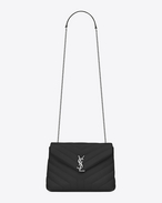 SAINT LAURENT Monogramme Loulou D Small LOULOU Chain Bag in black "Y" Matelassé Leather f