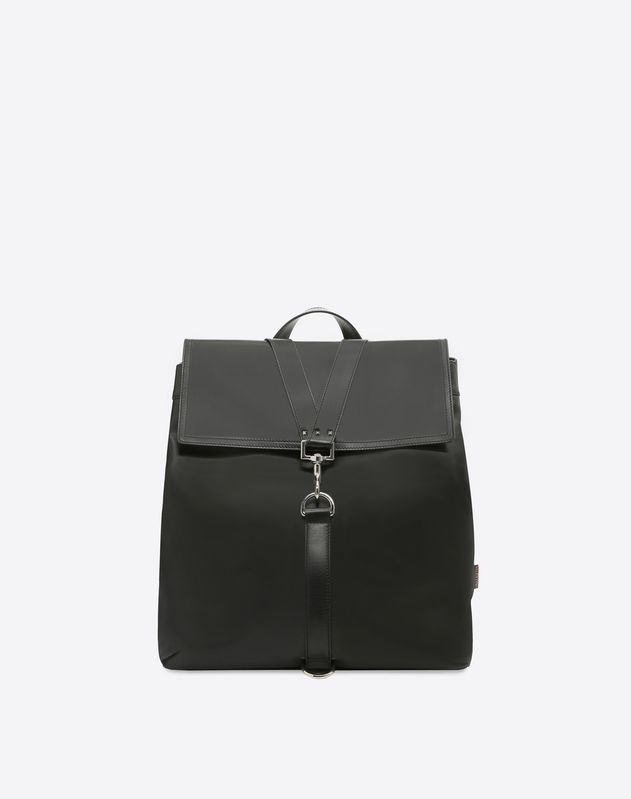 valentino black leather backpack