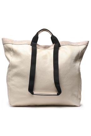 Suede Trimmed Textured Leather Shoulder Bag Mm6 Maison Margiela Mm6 Maison Margiela Suede Trimmed Textured Leather Shoulder Bag
