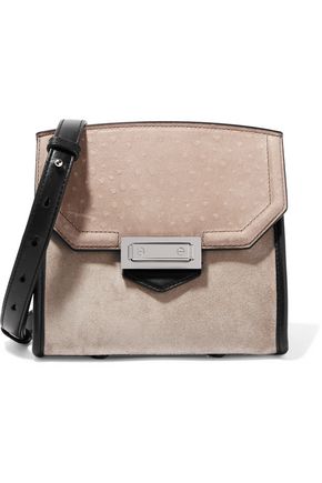 ALEXANDER WANG Marion ostrich, suede and leather shoulder bag
