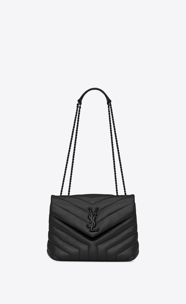 Saint Laurent Small LOULOU Chain Bag In Black “Y” Quilted Leather | www.bagssaleusa.com