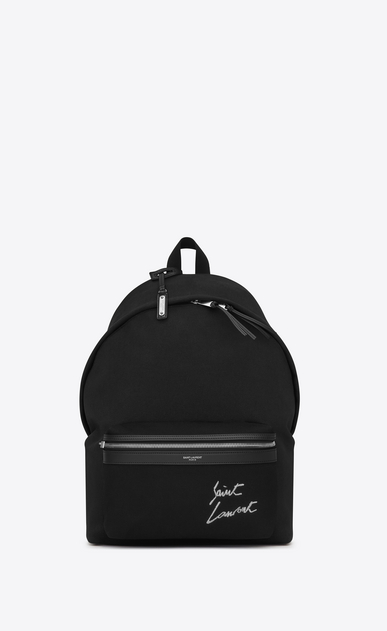 SAINT LAURENT Backpack Man saint laurent embroidered city backpack in canvas a_V4