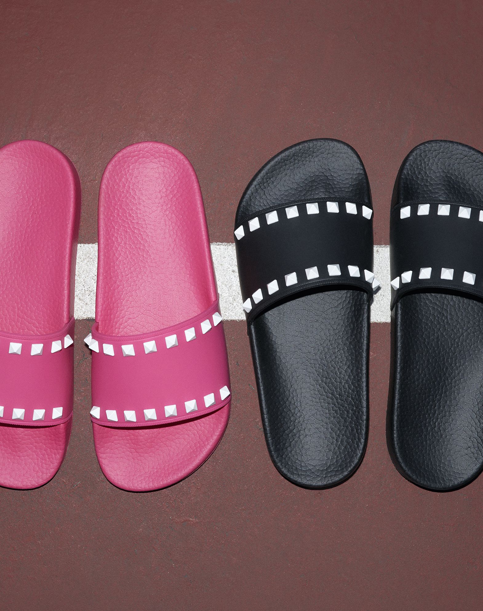 Valentino Rock Stud Pool Slides Red Valentino Rockstud Clear Slides