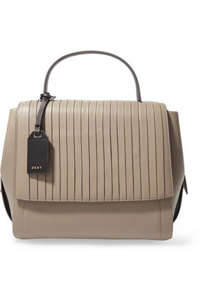 Pintucked Leather Tote Dkny Up To 70 Off The Outnet Dkny Pintucked Leather Tote