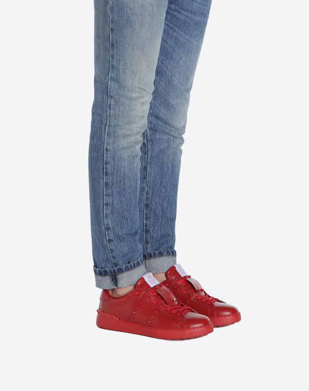 valentino rockstud sneakers red