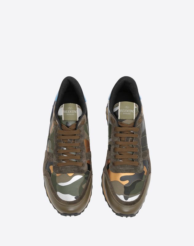valentino metallic camo rockrunner sneaker