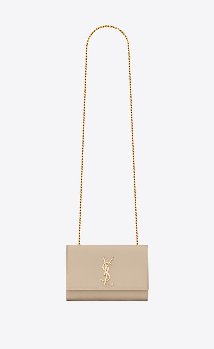 Saint Lau Small Kate Chain Bag In Powder Textured Leather Small Kate Chain Bag In Powder Textured Leather Front View