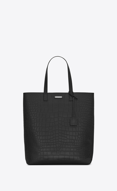 bold tote bag in crocodile embossed leather