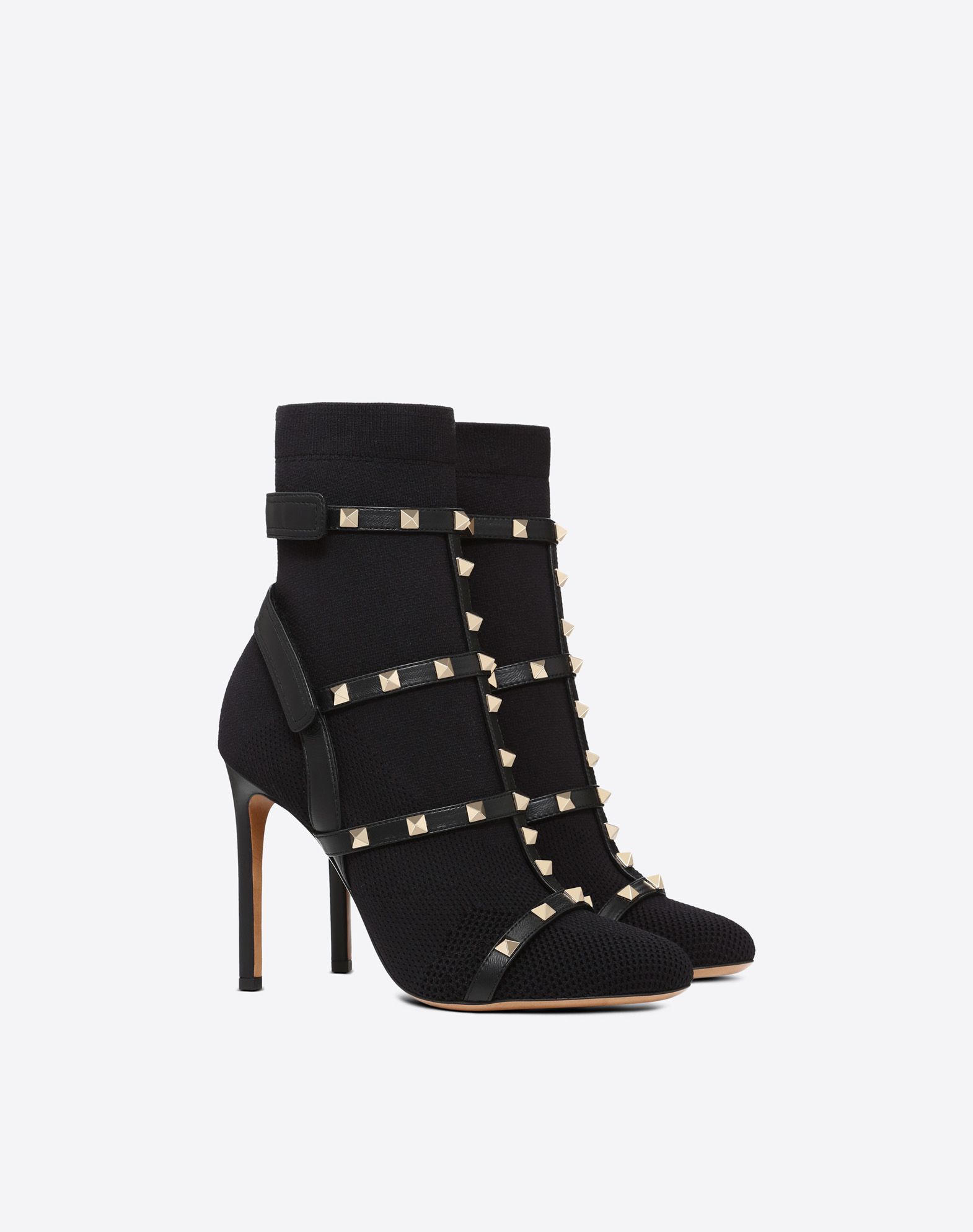 Rockstud ankle boot with straps 105 mm for Woman | Valentino Online ...