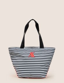 Armani Exchange Striped Embroidered Logo Tote Bag Armani Exchange Striped Embroidered Logo Tote Bag Pickupinshipping Info