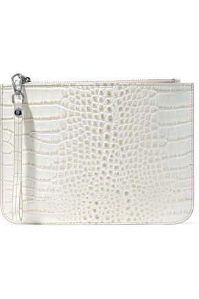 IRIS & INK NED CROC-EFFECT LEATHER POUCH,3074457345618651649