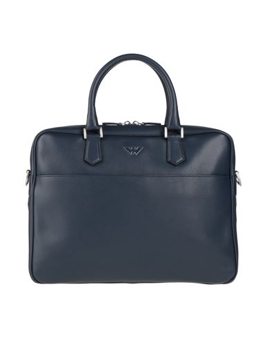 Man Handbag Midnight blue Size - Bovine leather, Polyurethane coated