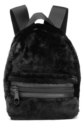 ALEXANDER WANG LEATHER-TRIMMED SHEARLING BACKPACK,3074457345618655221