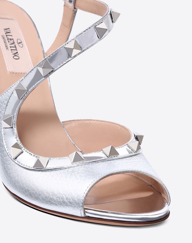 valentino rockstud sandals silver