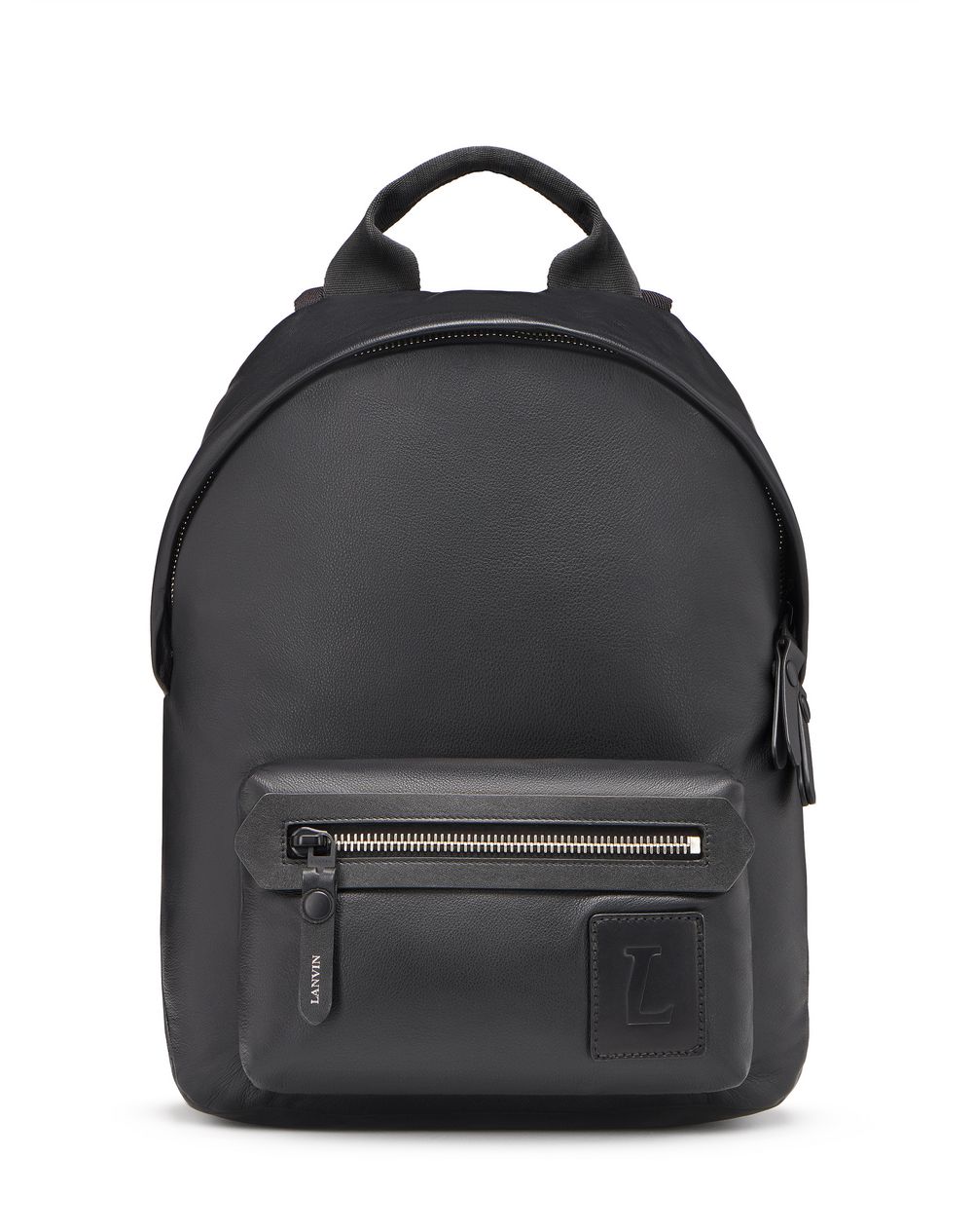 black leather backpack mens