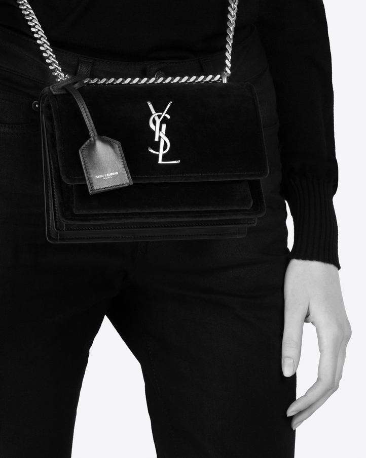 saint laurent velvet sunset bag