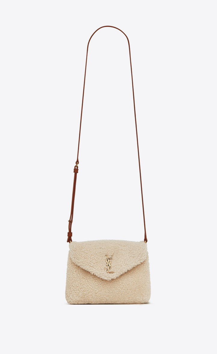 Saint Laurent Loulou Toy Bag In Shearling And Leather Ysl Loulou Toy Bag In Shearling And Leather Front View