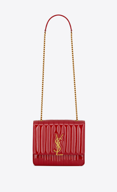SAINT LAURENT Vicky Woman vicky large in matelassé patent leather a_V4